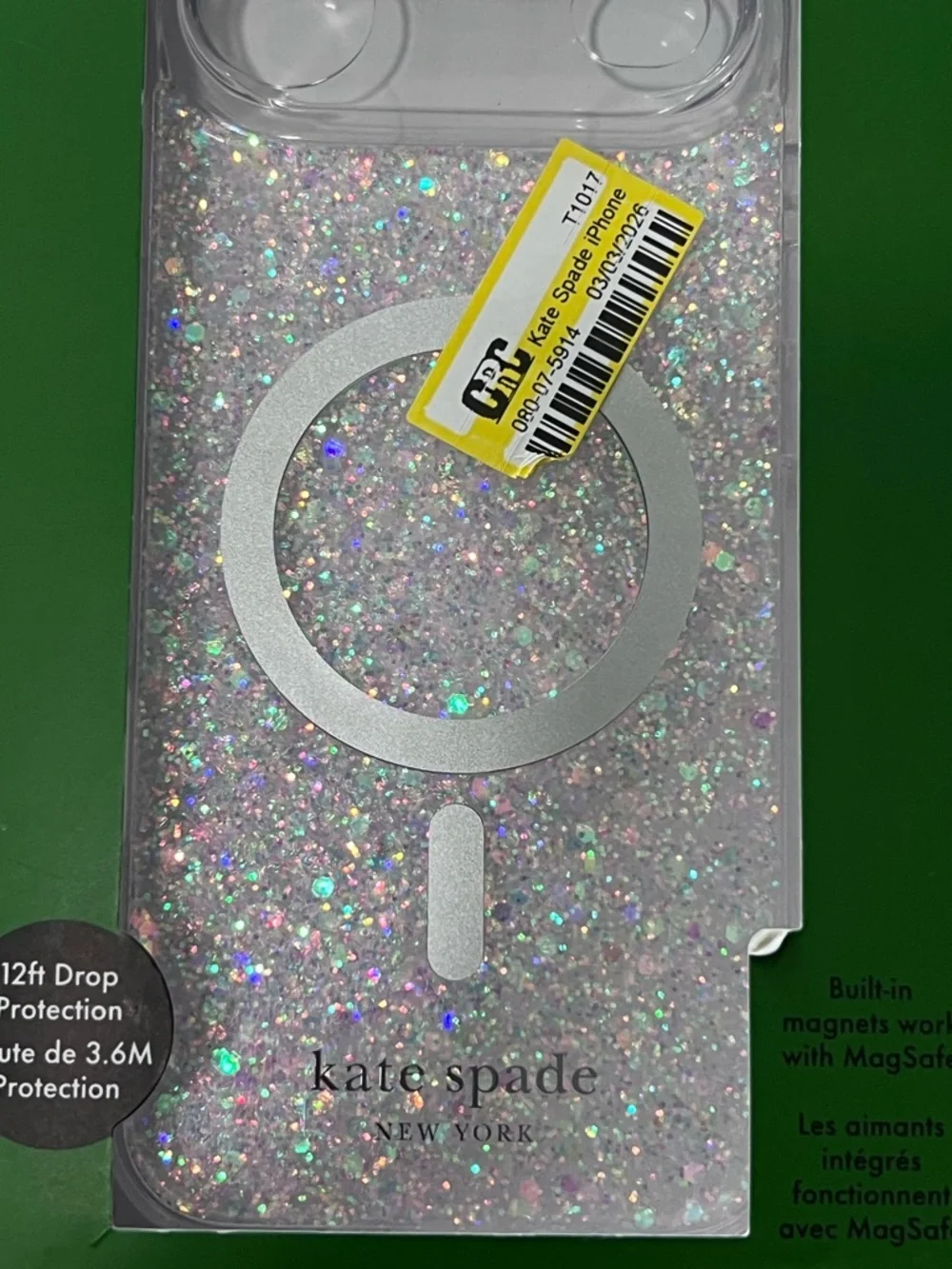 Kate Spade New York Chunky Glitter iPhone Air Case MagSafe New Sealed 6.6”